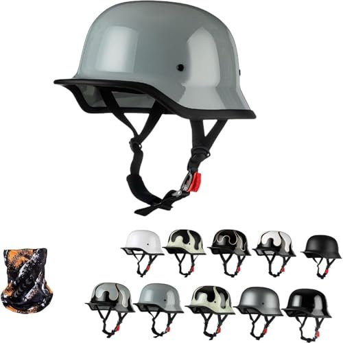 GKCEGHKS Cromwell Caschi retrò Casco Scodella Portatile Mezzi Caschi Jet Casco A Scodella Scooter Motorino ECE Omologato Mezzo Casco Scooter Crociera Bicicletta Mezzo Elmetto Moto retrò