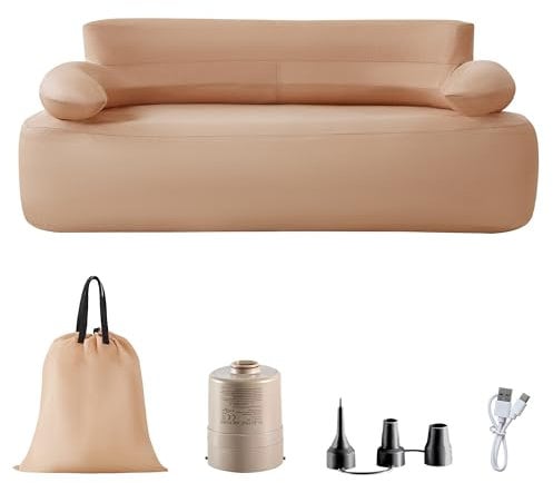ZTOONE Inflatable Sofa with Built-in Air Pump Rechargeable, inflatable Couch Support 880 lbs,Blow Up Couch for Camping Home,Travel.Picnic