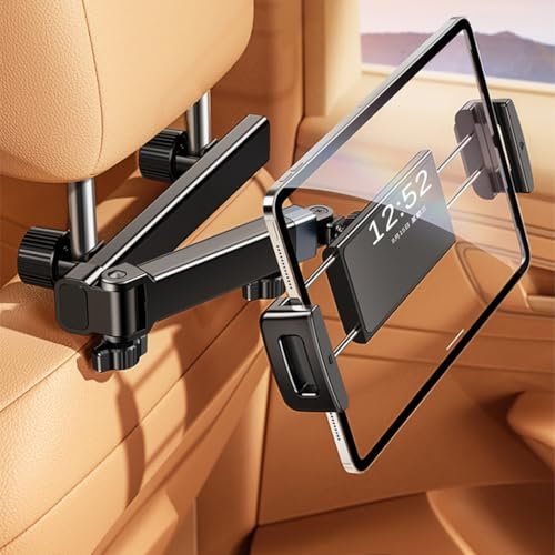 SNMFHHZK Tablet Halterung Auto für Audi Q7 7 Seats 2020-2025,Kopfstützen Tablet Ständer Tablet Handy Halterung Mit Faltbare Verlängerungsarm 360° Drehung Innere Zubehör