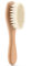 Babybürste, Baby Haarbürste 1.7x0,6 Zoll Wolle weiche Haarbürste mit Buchengriff Babykamm für Baby Kopfhautpflege Babyparty Registrierung Geschenk