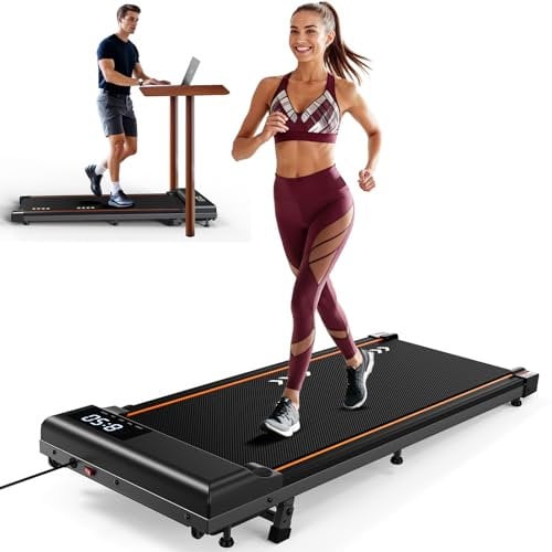 VOWVIT Laufband für Zuhause Walking Pad mit 7% Steigung 2-in-1 Laufband Schreibtisch 2.25HP Leiser Motor 1-6 km/h Geschwindigkeit Mit Steigung,Keine Installation Erforderlich 2 Jahre Garantie