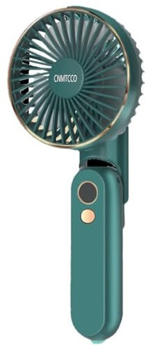 CNMTCCO Handventilator, Mini Tragbarer Ventilator, Wiederaufladbarer, Faltbarer USB-Ventilator Mit 5 Geschwindigkeitsstufen, Leiser Kleiner Persönlicher Ventilator mit Powerbank (Grün)