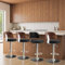 Bekrvio Lot de 4 tabourets de bar réglables en hauteur (60-65 cm) – Chaise de bar pivotantes avec dossier et repose-pieds en cuir synthétique pour cuisine, salon, salle à manger