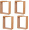 4pcs Rangement de conteneurs de céréales, distributeur riz en bois en bois bambou 9x7x3 pouces avec couvercles amovibles, rangement cuisine transparent pour collation, riz, farine, pâtes