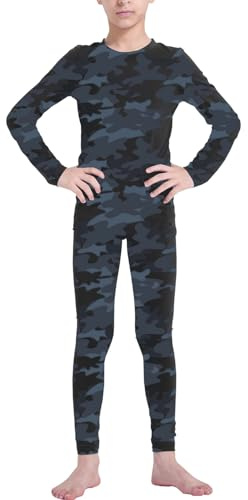 LANBAOSI Ensemble de sous-vêtement Thermique pour Garçon et Fille à Séchage Rapide Tee Shirt Manche Longue&Leggings Set