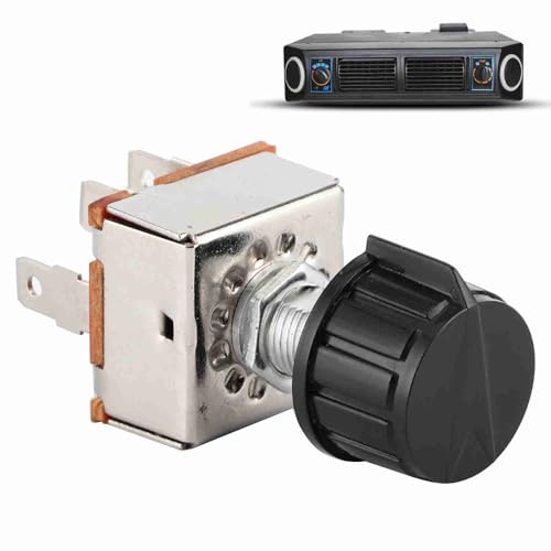 Interruttore ventilatore a tre velocità per aria condizionata, interruttore rotativo ventilatore per aria condizionata, regolazione a 3 marce, con pulsante in plastica