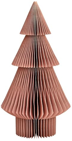 matches21 HOME & HOBBY Weihnachtsdeko Tannenbaum zum Aufstellen Altrosa - Ø 15 x 30 cm Papier Tischdeko