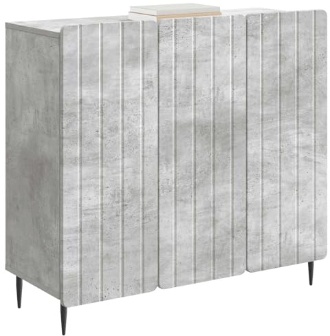 vidaXL Sideboard Betongrau 89 x 34,5 x 82 cm Holzwerkstoff, Wohnzimmer Aufbewahrung, rechteckiger Sideboard, moderner Schrank, stylische Möbel, platzsparende Lösung