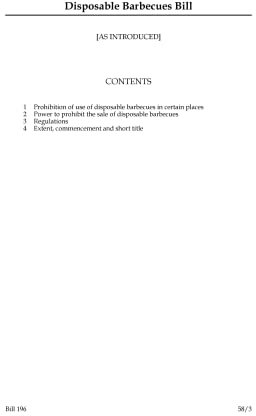 Disposable Barbecues Bill (House of Commons) HCB 196