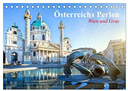 Wien und Graz. Österreichs Perlen (Tischkalender 2025 DIN A5 quer), CALVENDO Monatskalender