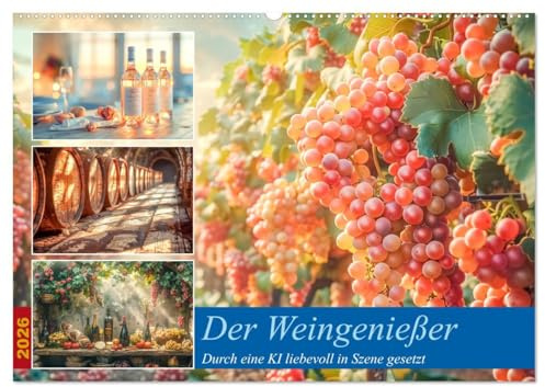 Der Weingenießer (Wandkalender 2026 DIN A2 quer), CALVENDO Monatskalender: Mit leidenschaftlicher Sprache und tiefem Gefühl schildert das Werk die vielfältigen Facetten des Weins. (CALVENDO Kunst)