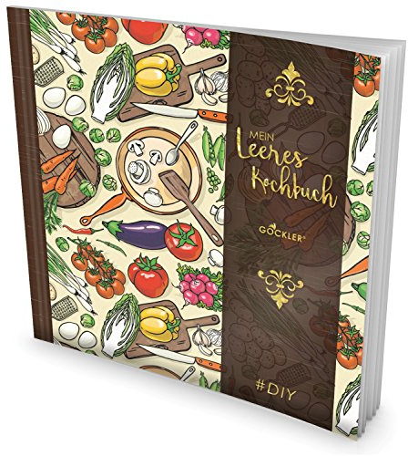 GOCKLER® Leeres Kochbuch: Ein Rezeptbuch zum Selbstgestalten / Selberschreiben • Für 100 Lieblingsrezepte, mit Register uvm. • DesignArt „Vegan“ • Softcover, ca. 21 x 21 cm