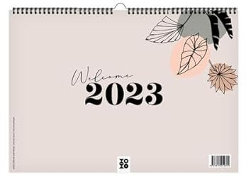 Kalender 2023, leaves lineart: Ein Wandschmuck für Designliebhaber: Der dekorative Kalender von XOXO Arte