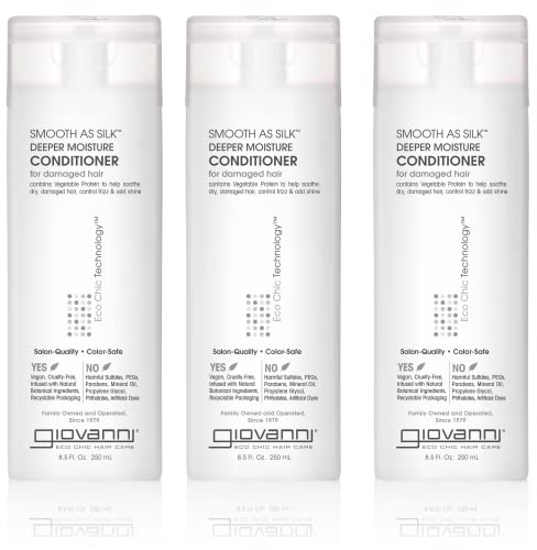 Giovanni Cosmetics, Inc. Conditioner, Smooth As Silk For Daily Use, 8.5 Fl OZ Containers (Pack Of 3) by Giovanni Cosmetics, Inc.