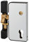 THIRARD - Boitier de serrure verticale en applique double entrée à fouillot pour portail, gauche, axe 50mm, 71x145mm, argent