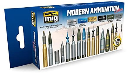 AMMO MIG-7129 Modern Ammunition Acrylfarben Set, Mehrfarbig