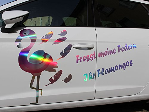 Finest Folia Flamingo Dekor Set Hologramm Premium Folie Aufkleber Einhorn Dekor KX019 RX004 (Flamongo 68 x 55 cm)