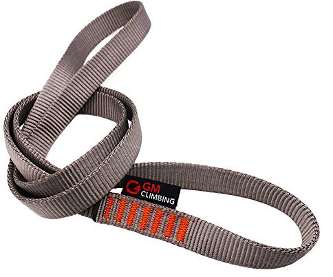 GM CLIMBING 16mm Nylon Sling Runner 22kN / 4950lb CE UIAA Certified Climbing Rescue Hanging Rigging Anchor Systems Outdoor Multiple Purposes, Pack of 3, Grey, (60cm / 24inch)