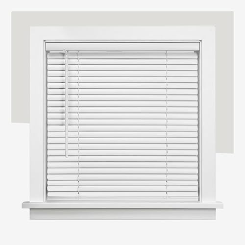 CHICOLOGY Cordless Mini Blinds for Indoor Windows, 34 W x 60 H, White Vinyl 1 Slats with Tilt Wand, Light Filtering to Room Darkening, Moisture-Resistant, Child-Safe, Screw-Mount Installation