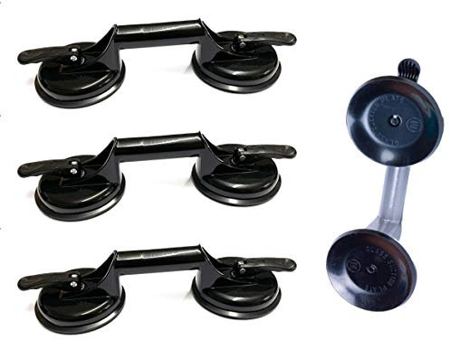 Moritz 4x Saugheber 100kg I 2 Saugnäpfe I Schwarz I für Laminat Glas Scheiben I glatte Fliesen Vinyl I Vacuumlifter I Vakuumheber Saugnapf