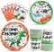 Dinosaurier Party Supplies - Dinosaurier Party Geschirr für Jungen Geburtstag inklusive Mittagessen Abendessen Teller Dessert Servietten Papierbecher für 16 Gäste 64 Stück