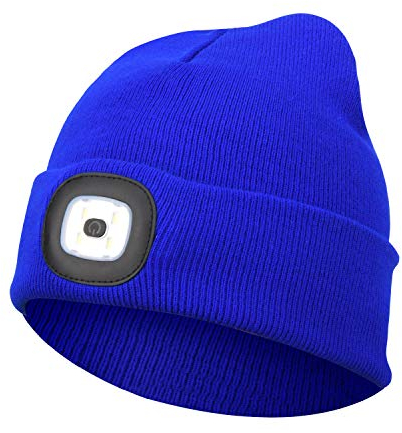 Mütze mit Licht Unisex Mütze mit LED Licht USB Wiederaufladbar Laufmütze Alpenmütze Geschenke für Männer und Frauen Teens