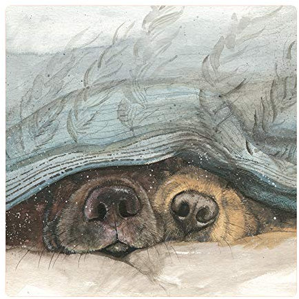 ALEX CLARK Dog Snouts Fridge Magnet - Sleeping Canine - Original Artwork - Fridge Magnet for Animal Lovers - Magnetic Art Tile - Gift Ideas - Designed in The UK...