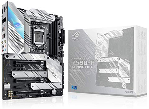 ROG Strix Z590-A Gaming WiFi 6 LGA 1200(Intel® 11th/10thGen) ATX White Scheme Gaming Motherboard (PCIe 4.0, 14+2 Power Stages, WiFi 6, Intel® 2.5 Gb LAN, Thunderbolt™ 4, 3X M.2/NVMe SSD, Aura RGB)