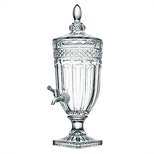 Outdoor-Glas-Getränkespender, 3 Liter Kristall-Getränkespender, Glasflaschen-Saftkanne Mit Wasserhahn, Glasflaschen-Getränketank-A