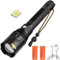 WINDFIRE Upgrade P70.2 LED-Taschenlampe USB wiederaufladbar, 100000 Lumen hellste taktische Taschenlampe, wasserdicht zoombar mit 26650 Batterien, Taschenlampe mit 5 Modi für Notfall-Camping