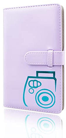 Rieibi Mini-Fotoalbum, Brieftasche, 96 Taschen PU Leder für Fujifilm Instax Mini 12/11/8/9/7s/25/70/90 Sofortbildkamera, farbiges Fotoalbum für Polaroid Lila