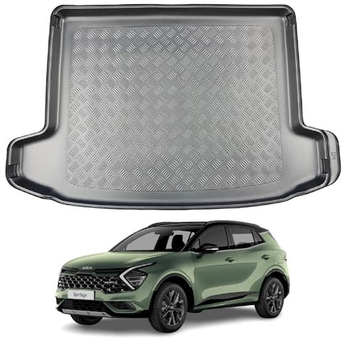 NOMAD Kia Sportage (2021+) Boot Liner [Upper Boot Position] Tailored Fit Car Floor Mat Protector Non Slip Waterproof Raised Edges Compatible Custom Fit Accessory Black Dog & Pet Friendly