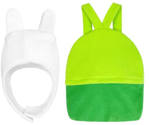 GZHOK Erwachsene Hut und grüner Rucksack Anime Kostüm Zubehör Dress Up für Halloween Party Cosplay, Weiss/opulenter Garten, Erwachsene