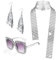 HEAWAA 3 Stück Disco Accessoire für Damen, 70er 80er Kostüm Zubehör Set mit Glitzer Schal Strass Sonnenbrille Ohrringe 1970er Outfit für Mädchen Fasching Karneval Themed Party Supplies