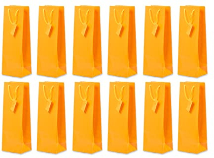 Flaschentüte Geschenktüten 12 Stück einfarbig Orange, Geburtstagsgeschenk, Tüten für Flaschen als Geschenk zu besonderen Anlässen