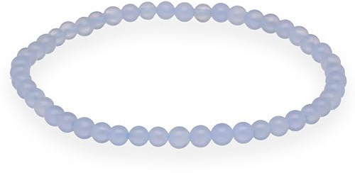 Lebensquelle Plus Mini Kugelarmband | 4mm | Hochwertiges Edelsteinarmband (Chalcedon, blau)
