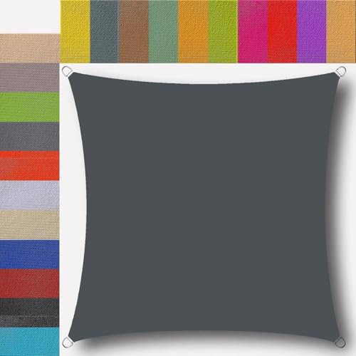 tenda a vela 3x5m Rettangolare Impermeabile protezione solare 98% Anti UV Varie Dimensioni con Corde tenda esterno giardino piscina prato attività all'aperto Antracite