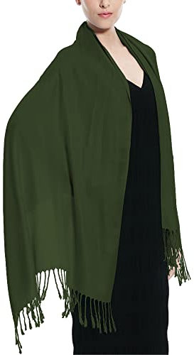 Glory Max Damen Gm-solid Pash Pashmina-Schal, Oliv/Blatt für Mich (Leaf It to Me), 28x72