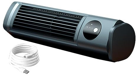 Pequeño escritorio recargable, Mini aire acondicionado 3 velocidades para dormitorio, Aire acondicionado personal cabeza móvil automática, aire acondicionado Gusengo