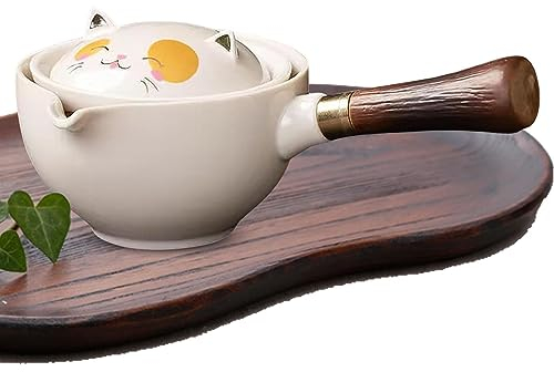 Storaffy Gato Tetera Mágica | Tetera y cerámica | Lindo Gatito Chino Gongfu Juego té | Tetera portátil con diseño Gato, teteras, Tazas, decoración del hogar, Regalos para Amigos