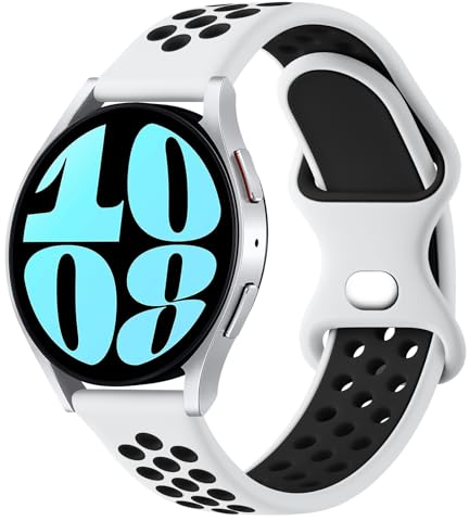 Wanme 20mm Silikon Uhrenarmband, Atmungsaktive Wasserdicht Sport Armband, Schnellverschluss Smartwatch Sport Uhren Ersatzarmband Modisches Zweifarbiges Weiches TPU Uhrenarmbänder