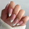 Ceboic 24Pcs Almond Press on Nails Long, Nude Pink French Glossy False Nails, Rhinestones Design Fake Nails with Jelly Glue, 12 Sizes Stiletto Full Cover Acrylic Stick on Nails for Women Girls
