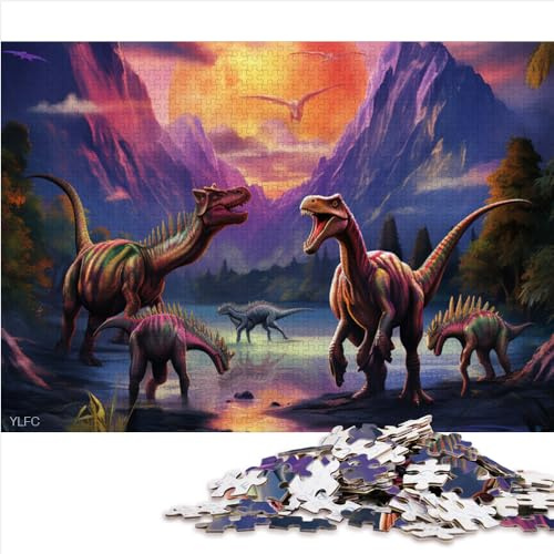 1000 Teile Puzzle für Erwachsene Dinosaurier-Welt-Puzzles für Erwachsene Kinder Papppuzzles Nachhaltiges Puzzle für Erwachsene | Spiele für Erwachsene und Familien (26 x 38 cm)