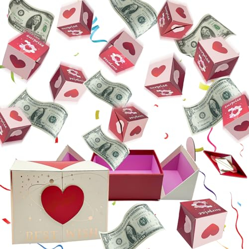 Überraschungsgeschenkbox, Mit 12 Überraschungsbox, Pop Up Geschenkbox, Explosionsbox für Valentinstag, Geburtstag