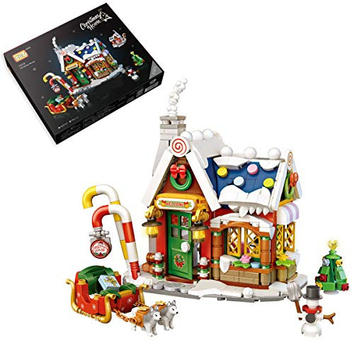 KoDeer Weihnachten Bausatz, 788 Teilen Weihnachtshaus Klemmbausteine Set, Mini Bausteine Nicht Kompatibel mit Lego