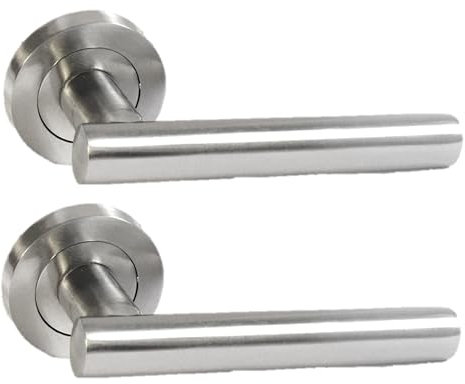 Betley Butterfly T Bar Straight Lever Latch Door Handles on Round Tubular Rose - Satin 125mm