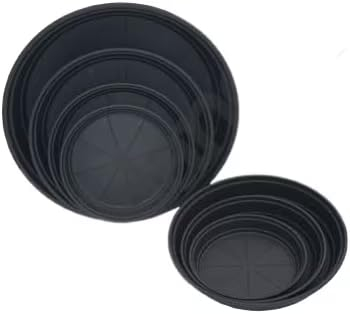 Oakland Gardens 50cm Plant Pot Saucer Round Strong Plastic Base Water Drip Tray Saucers, Black Colour| Size 50cm| Pack of 2