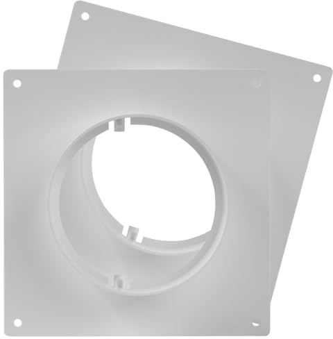 Paquete de 2 bridas de conector de conducto de 4 pulgadas, brida recta de plástico para calefacción y refrigeración, sistema de ventilación de entrada y salida, placa de pared de acoplamiento de