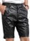 Kunstleder Shorts Herren Leggings Sexy Lack Optik Hose mit Reißverschluss Punk Training Unterhose Ledershort Clubwear