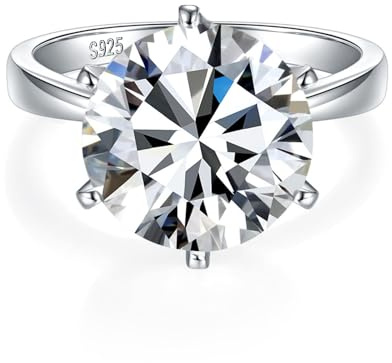 TUSRORSU Fede nuziale da donna in moissanite da 8 carati, colore D, in moissanite, in oro 18 carati, anello di fidanzamento in moissanite VVS1, taglio rotondo, in argento Sterling S925, anelli da